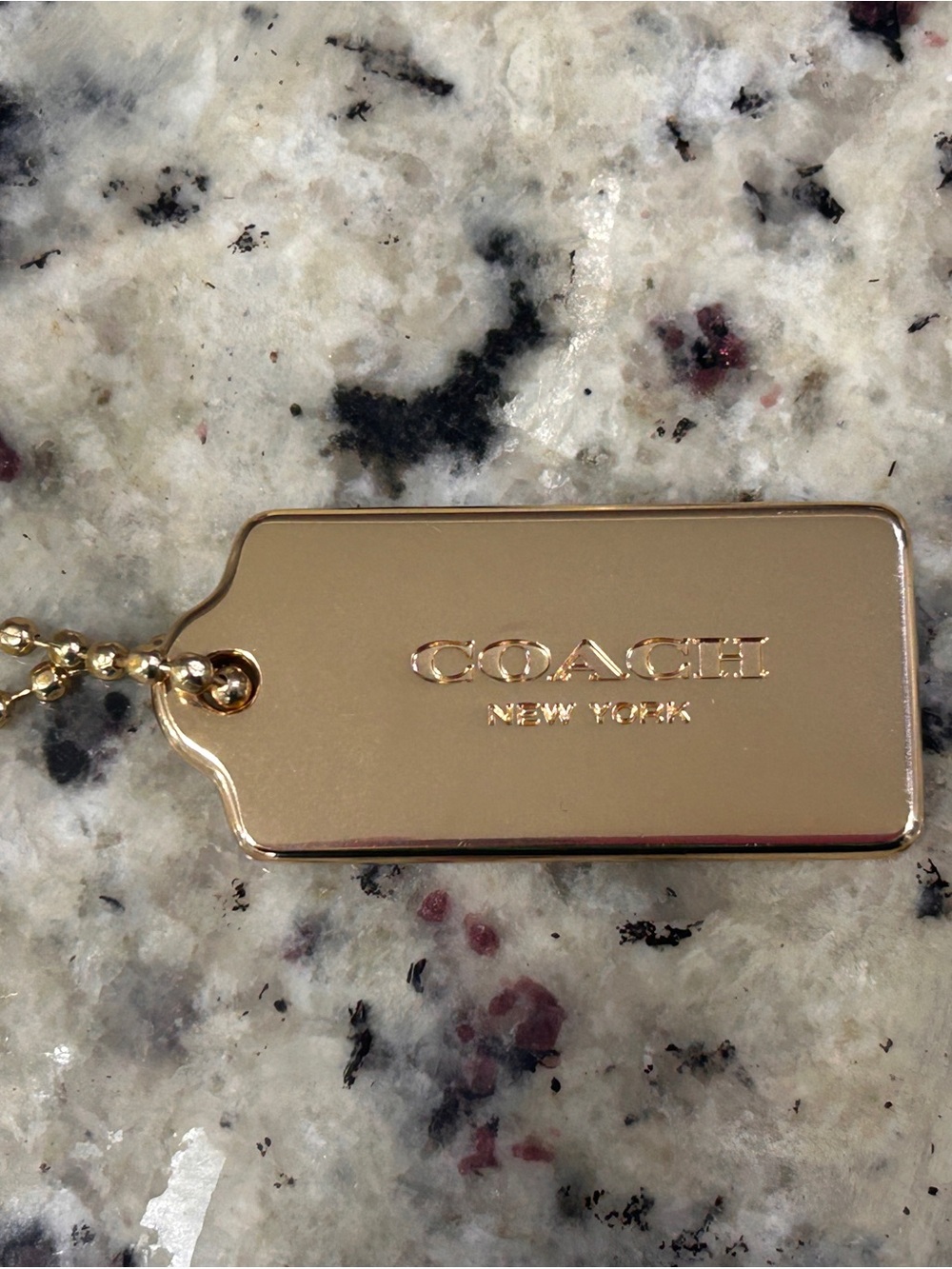 COACH Gold-tone Logo Dog Tag Key & Card Holder